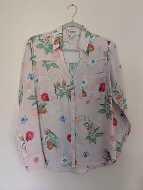 Express Med Slim Fit Portifino Floral Blouse